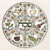  Passover Seder plate Runder Pappuntersetzer (Vorderseite)