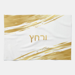 Passover Seder Urchatz Elegante Gold Küchentücher