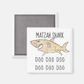 Passover Square Magnet "Matzah Shark Doo Doo Doo D (Vorderseite/Rückseite)