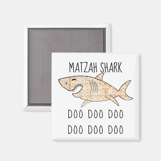 Passover Square Magnet "Matzah Shark Doo Doo Doo D (Vorderseite/Rückseite)