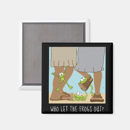 Passover Square Magnet Wer die Frösche aus dem Fun (Vorderseite/Rückseite)