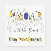 Passover Standard Napkins Chag Sameach Muster Serviette (Vorderseite)
