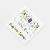 Passover Standard Napkins Chag Sameach Muster Serviette (Ecke)
