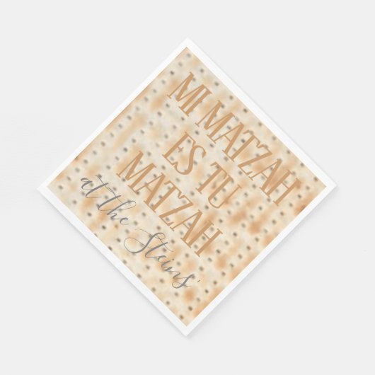 Passover Standard Napkins Mi Matzah Pattern Serviette (Ecke)