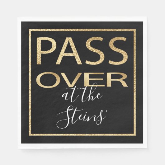 Passover Standard Napkins Pessach Gold Muster Serviette (Vorderseite)