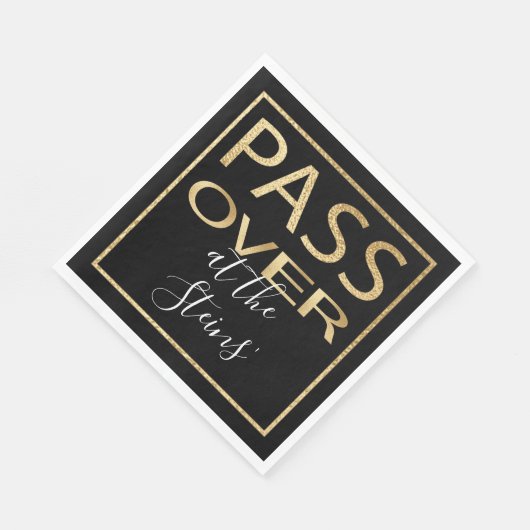 Passover Standard Napkins Pessach Gold Muster Serviette (Ecke)