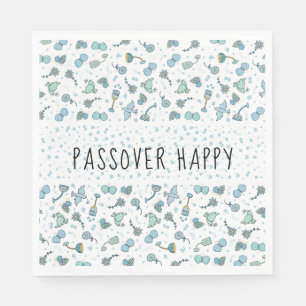 Passover Standard Napkins Whimsical Seder Muster Serviette