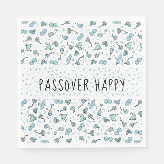 Passover Standard Napkins Whimsical Seder Muster Serviette (Vorderseite)