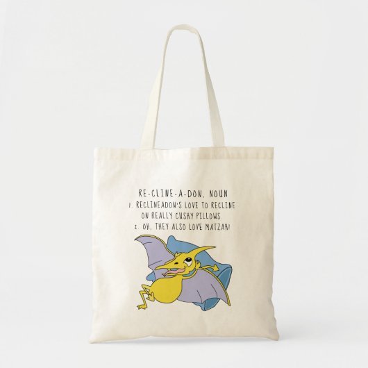 Passover Tote Bag Reclineadon Dinosaur Tragetasche (Vorne)