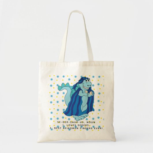 Passover Tote Bag Sedersaurus Dinosaurier Tragetasche (Vorne)