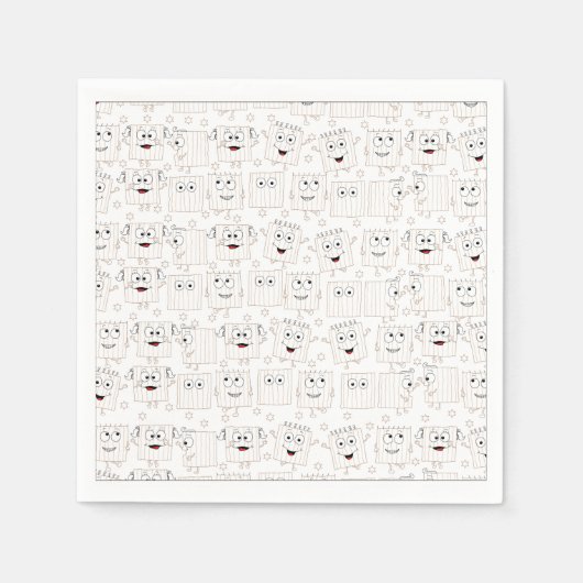 Passover White Cocktail Napkins Matzah Pattern Serviette (Vorderseite)