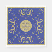 Passover White Standard Napkins Gold Elegant Serviette (Vorderseite)