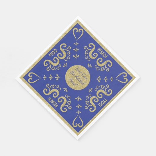 Passover White Standard Napkins Gold Elegant Serviette (Ecke)