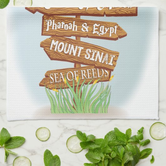 Passover-Zeichen der Zeit Geschirrtuch (Gefaltet)