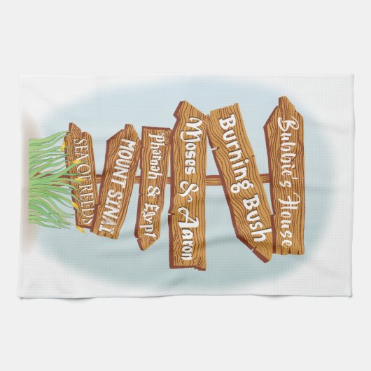 Passover-Zeichen der Zeit Geschirrtuch (Horizontal)