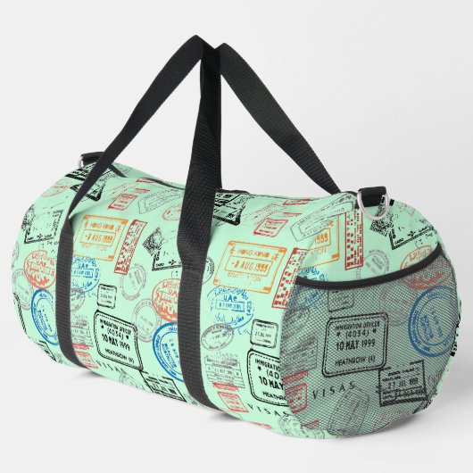 Passport-Briefmarke Design Duffel Bag Duffle Bag (Rechte Ecke)
