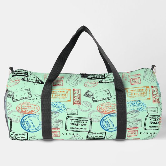 Passport-Briefmarke Design Duffel Bag Duffle Bag (Rückseite)
