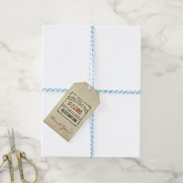 Passport-Briefmarke - Geschenketiketten Geschenkanhänger
