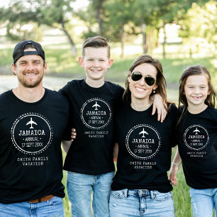Passport-Briefmarke Jamaica Familienurlaub Schwarz T-Shirt