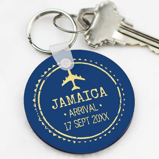 Passport-Briefmarke Jamaica Hochzeit in Urlaubsort Schlüsselanhänger