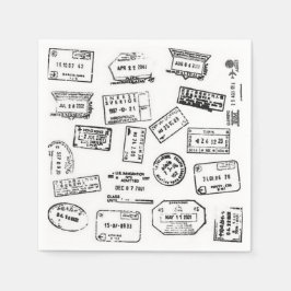 Passport Briefmarke Napkins Serviette