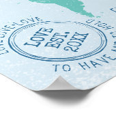 Passport-Briefmarke World Map Guest Signature Post Poster (Ecke)