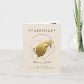 Passport Caribbean St. Lucia Hochzeit in Urlaubsor Einladung (Vorderseite)