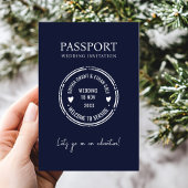 Passport Destination Wedding Blue invitation Einladung