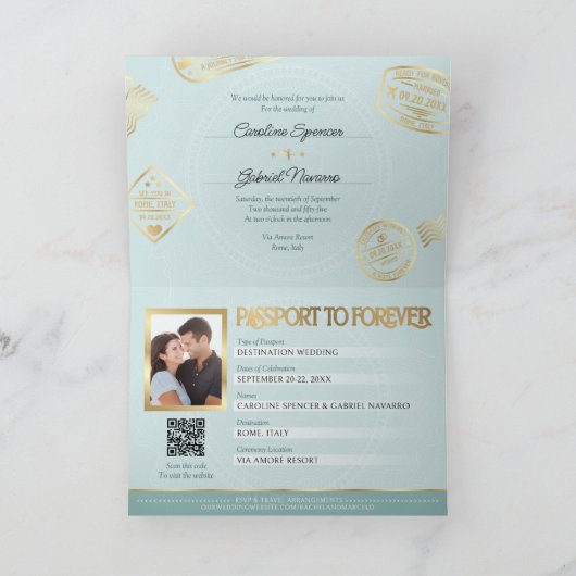 Passport Destination Wedding Invitation Einladung (Innenseite)
