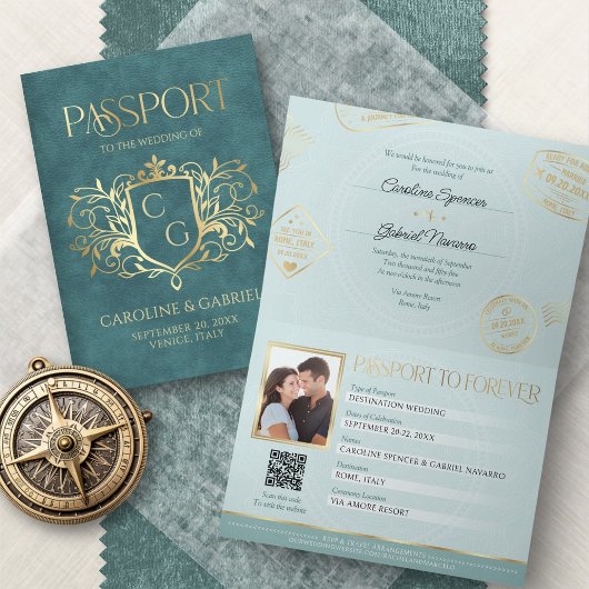 Passport Destination Wedding Invitation Einladung