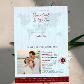 Passport Destination Wedding red invitation Einladung
