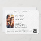 Passport Gold Hearts Flugzeug Rote Hochzeit in Url Einladung (Rückseite)