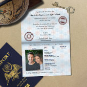 Passport Hochzeit Einladung mit echtes Foil-Emblem