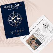 Passport-Hochzeit in Urlaubsort Gold Fox Weltkarte Folieneinladung