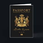 Passport-Hochzeit in Urlaubsort Imitate Goldeinlad Einladung<br><div class="desc">Hochzeit in Urlaubsort Passport Einladung Imitate Gold Foil ,  perfekt für ein Hochzeit in Urlaubsort Thema,  Reise Themed Wedding Einladung. Bitte kontaktieren Sie mich,  um das Logo eines Landes oder andere Änderungen einzutragen.</div>