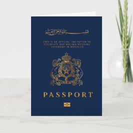 Passport-Hochzeit in Urlaubsort Imitate Goldeinlad Einladung