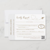 Passport-Hochzeit in Urlaubsort Reisethema UAWG RSVP Karte (Vorderseite)