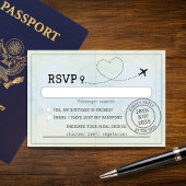 Passport-Hochzeit in Urlaubsort RSVP Karte