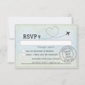 Passport-Hochzeit in Urlaubsort RSVP Karte (Vorderseite)