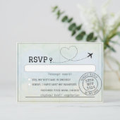 Passport-Hochzeit in Urlaubsort RSVP Karte (Stehend Vorderseite)