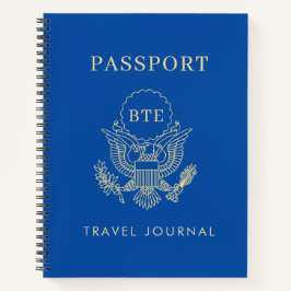 Passport Monogram Custom Travel Journal Notebook Notizblock