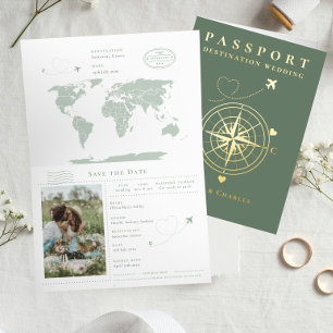 Passport Sage Gold Hochzeit speichern Datum