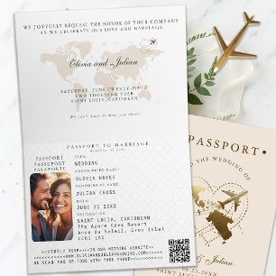 Passport St. Lucia Karibische Hochzeit in Urlaubso Einladung