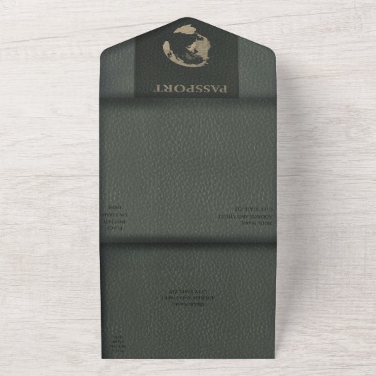 Passport-Stil in einer Einladung zur Hochzeit (Außenbereich)