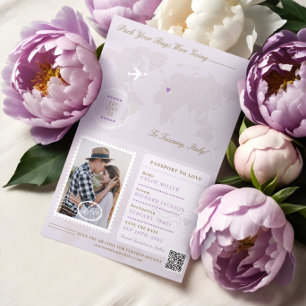 Passport Style Save the Date Hochzeit in Urlaubsor Ankündigung