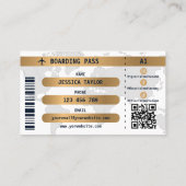 Passport Travel Agency World Map Boarding Pass Visitenkarte (Rückseite)