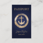 Passport Travel Agent World Map Boarding Pass Visitenkarte (Vorderseite)