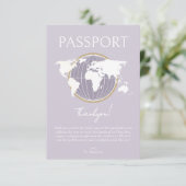 Passport Travel Baby Dusche Danke Karte (Stehend Vorderseite)