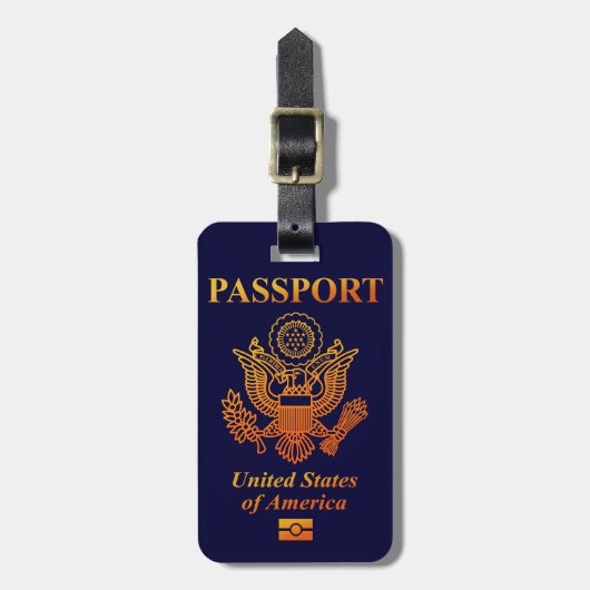 PASSPORT(USA) GEPÄCKANHÄNGER (Vorderseite vertikal)