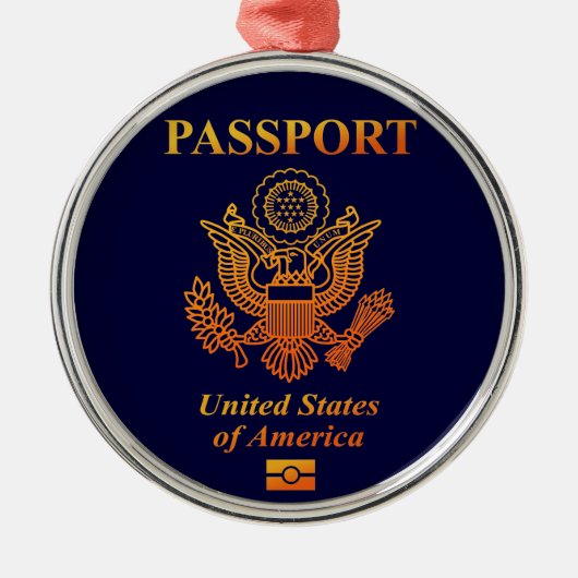 PASSPORT(USA) ORNAMENT AUS METALL (Vorne)